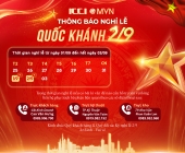THÔNG BÁO NGHỈ LỄ QUỐC KHÁNH 02/09/2025 